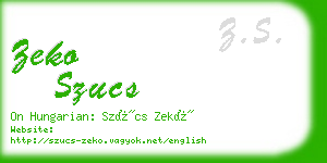 zeko szucs business card